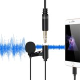 ALLY iPhone Lightning Yaka Mikrofonu+3.5MM jack Profesyonel Youtuber Mikrofonu-(5775
