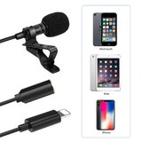 ALLY iPhone Lightning Yaka Mikrofonu+3.5MM jack Profesyonel Youtuber Mikrofonu-(5775
