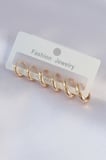 Pirinç Gold Renk Oval Küpe Seti 5886