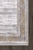 Artemis Halı Couture 00868A Gri Gold Çerçeveli Eskitme İpek Halı