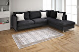 Artemis Halı Couture 00868A Gri Gold Çerçeveli Eskitme İpek Halı