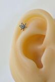 Çiçek Tragus Piercing Helix Kıkırdak Gümüş Renkli Çelik