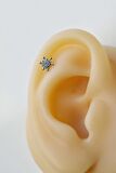 Çiçek Tragus Piercing Helix Kıkırdak Gümüş Renkli Çelik