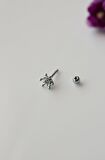 Çiçek Tragus Piercing Helix Kıkırdak Gümüş Renkli Çelik