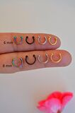 8 mm Gümüş Renk Mini Nokta Toplu Çelik Piercing Tragus Helix Kıkırdak Lob Daith Forward Helix