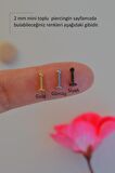 Gold 2 mm Küçük Toplu Çelik Piercing Tragus Helix Kıkırdak Lob Conch Burun Minimal Ürün
