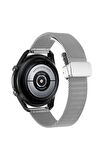 Samsung Galaxy Watch 46mm Kordon/Kayış Metal İnce Tel Örgü Tasarım Klipsli Ayarlanabilir Ölçü