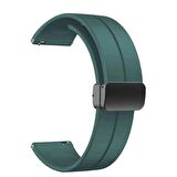 Huawei GT2 42mm Kordon/Kayış Çizgili Tasarım Metal Toka Esnek Sağlam Silikon Kordon