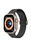 Watch Ultra 49mm Kordon/kayış Çizgili Tasarım Metal Toka Esnek Sağlam Silikon Kordon