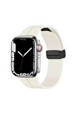 Watch 44mm Kordon/kayış Çizgili Tasarım Metal Toka Esnek Sağlam Silikon Kordon
