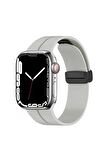 Watch 42mm Kordon/kayış Çizgili Tasarım Metal Toka Esnek Sağlam Silikon Kordon