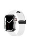 Watch 42mm Kordon/kayış Soft Pürüzsüz Yüzey Pratik Metal Tak Çıkar Tokalı Silikon Kordon