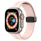  Watch Ultra 49mm Kordon/Kayış Soft Pürüzsüz Yüzey Pratik Metal Tak Çıkar Tokalı Silikon Kordon