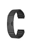 Xiaomi Amazfit Pace Kordon/kayış 22mm Metal Parça Çizgili Tasarım Otomatik Klipsli Kordon/kayış
