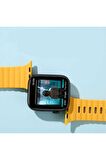 Watch 7 45mm Kordon/kayış Çizgi Şerit Desen Delikli Tasarım Tak Çıkar Silikon Kordon