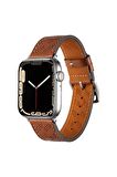 Watch 44mm Kordon/kayış Deri Gövde Yumuşak Deri Iç Yüzey Metal Toka Ayarlanabilir Ölçü Kordon