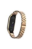 Xiaomi Mi Band 7 Kordon/kayış Baklalı Model Metal Paslanmaz Çelik Kasa Koruma 2 In 1 Kordon