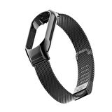 Xiaomi Mi Band 7 Kordon/Kayış Klipsli Hasır Metal Kordon - Kasa Koruma 2 In 1 Tel Örgü Kordon