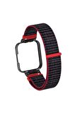 Xiaomi Mi Watch Lite Uyumlu Kordon/Kayış Spor Loop Hasır Örgü Kasa Korumalı 2 In 1 Cırtlı Kordon