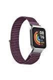 Xiaomi Mi Watch Lite Kordon/kayış Spor Loop Hasır Örgü Kasa Korumalı 2 In 1 Cırt Cırtlı Kordon