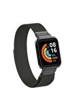 Xiaomi Mi Watch Lite Kordon/kayış Metal Hasır Örgü Kasa Korumalı Mıknatıslı 2 In 1 Tam Uyumlu Kordon