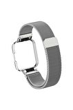 Xiaomi Mi Watch Lite Kordon/kayış Metal Hasır Örgü Kasa Korumalı Mıknatıslı 2 In 1 Tam Uyumlu Kordon