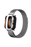 Xiaomi Mi Watch Lite Kordon/kayış Metal Hasır Örgü Kasa Korumalı Mıknatıslı 2 In 1 Tam Uyumlu Kordon