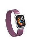 Xiaomi Mi Watch Lite Kordon/kayış Metal Hasır Örgü Kasa Korumalı Mıknatıslı 2 In 1 Tam Uyumlu Kordon