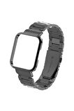 Xiaomi Mi Watch Lite Uyumlu Kordon Kayış Metal Baklalı Kasa Korumalı 2 In 1 Paslanmaz Çelik Kordon