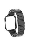 Xiaomi Mi Watch Lite Kordon/kayış Metal Baklalı Kasa Korumalı 2 In 1 Paslanmaz Çelik Kordon