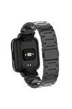 Xiaomi Mi Watch Lite Kordon/kayış Metal Baklalı Kasa Korumalı 2 In 1 Paslanmaz Çelik Kordon