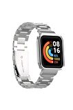Xiaomi Mi Watch Lite Kordon/kayış Metal Baklalı Kasa Korumalı 2 In 1 Paslanmaz Çelik Kordon