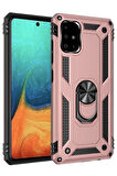 CPT50 Samsung Galaxy A71 Kılıf Sofya Yüzüklü Silikon Kapak - Rose