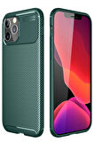CPT50 iPhone 11 Pro Max Kılıf Auto Focus Karbon Kapak - Yeşil