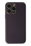 CPT50 iPhone 13 Pro Kılıf Coco Deri Silikon Kapak - Derin Mor