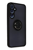 CPT50 Samsung Galaxy A25 5G Kılıf Montreal Yüzüklü Silikon Kapak - Siyah