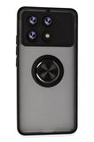 CPT50 Xiaomi Poco X6 Pro Kılıf Montreal Yüzüklü Silikon Kapak - Siyah