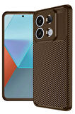 CPT50 Xiaomi Redmi Note 13 Pro 4G Kılıf Auto Focus Karbon Kapak - Kahverengi