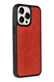 CPT50 iPhone 14 Pro Max Kılıf Aras Deri Kapak - Kırmızı