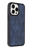 CPT50 iPhone 15 Pro Kılıf Aras Deri Kapak - Lacivert