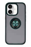 CPT50 iPhone 16 Kılıf Montreal Yüzüklü Silikon Kapak - Yeşil