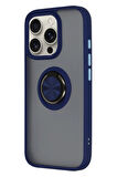 CPT50 iPhone 16 Pro Kılıf Montreal Yüzüklü Silikon Kapak - Lacivert
