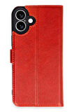 CPT50 iPhone 16 Kılıf Trend S Plus Kapaklı Kılıf - Kırmızı