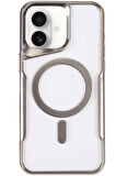 CPT50 iPhone 16 Kılıf Boyi Magsafe Silikon Kapak - Gümüş