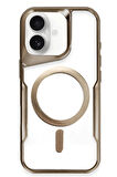 CPT50 iPhone 16 Plus Kılıf Boyi Magsafe Silikon Kapak - Kahverengi
