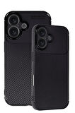 CPT50 iPhone 16 Kılıf Auto Focus Karbon Kapak - Siyah