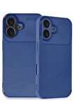 CPT50 iPhone 16 Plus Kılıf Auto Focus Karbon Kapak - Lacivert