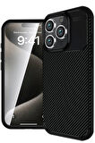 CPT50 iPhone 16 Pro Kılıf Auto Focus Karbon Kapak - Siyah