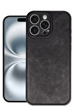 CPT50 iPhone 16 Pro Max Kılıf Aras Deri Kapak - Siyah