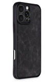 CPT50 iPhone 16 Pro Max Kılıf Aras Deri Kapak - Siyah
